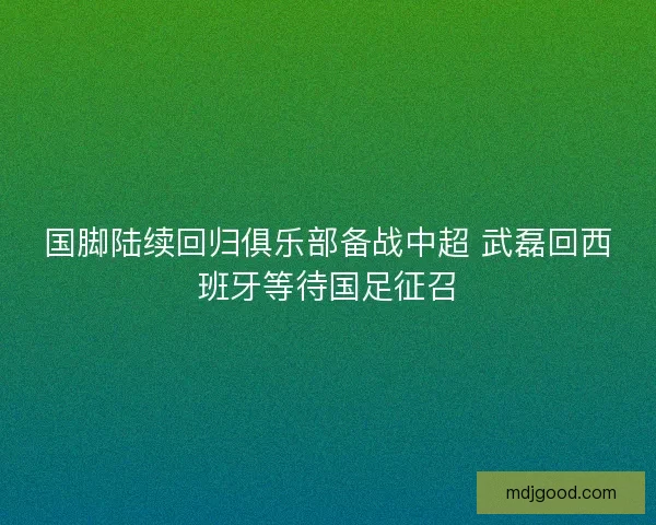 国脚陆续回归俱乐部备战中超 武磊回西班牙等待国足征召